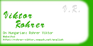 viktor rohrer business card